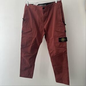 Stone Island Men's Cargo Pants - Burdgundy